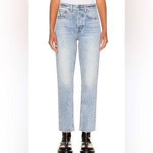 GRLFRND Karolina High Rise Straight Crop Light Denim Jeans